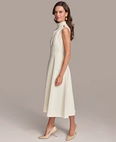 Donna Karan Women's Mock-Neck Sleeveless Midi Dress