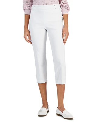 Jm Collection Women's Pull On Slim-Fit Cropped Pants