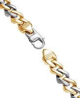 Blackjack Men's Cubic Zirconia Two-Tone Monaco Link Bracelet in Stainless Steel & Gold-Tone Ion-Plate