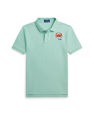 Polo Ralph Lauren Big Boys Crab-Embroidered Cotton Mesh Shirt