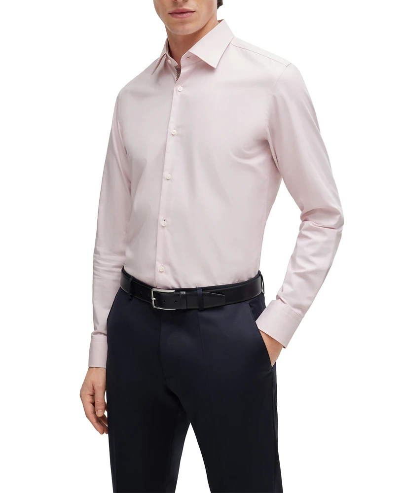 Boss by Hugo Boss Men's Easy-Iron Stretch-Cotton Twill Slim-Fit Dress Shirt