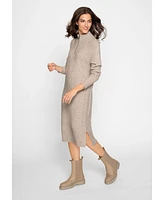 Olsen Women's Long Sleeve 1/4 Zip Sweater Dress