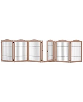 Arf Pets Freestanding Dog Gate, 2-Panel Extension - Walnut