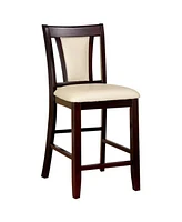 Simplie Fun Set of 2 Counter Height Chairs - Cherry & Ivory