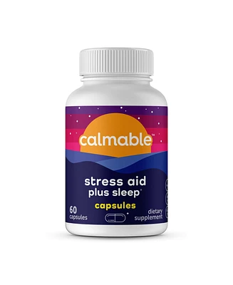 Calmable Stress Relief Aid Plus Sleep Support Capsules - Stress Relief - De-Stress, Relax and Sleep Better - 60 Capsules