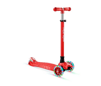Lifemaster Kids Scooter – Children and Toddler 3 Wheel Kick Led Lights Illuminate when Rolling– Adjustable Handle
