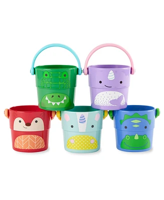 Skip Hop Zoo Stack and Pour Buckets Baby Boys or Baby Girls Bath Toy