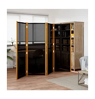 4-Panel Room Divider Black 110.2"x70.9"