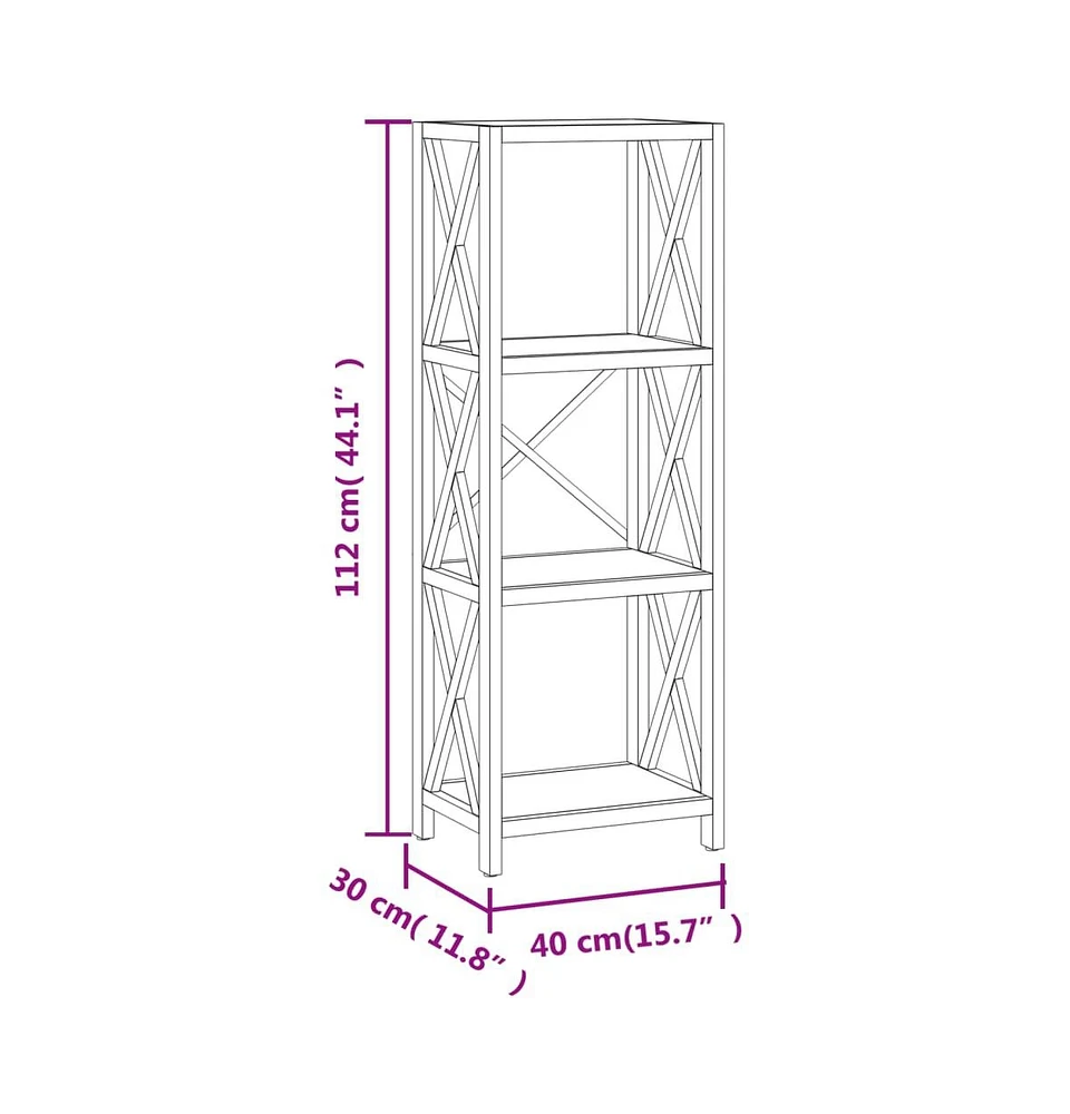 4-Tier Shelf 15.7"x11.8"x44.1" Solid Wood Oak