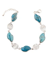 Barse Luna Genuine Blue Apatite Abstract Line Bracelet