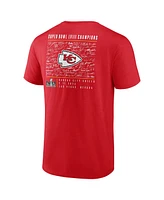 Men's Fanatics Red Kansas City Chiefs Super Bowl Lviii Champions Signature Roster Big and Tall T-shirt