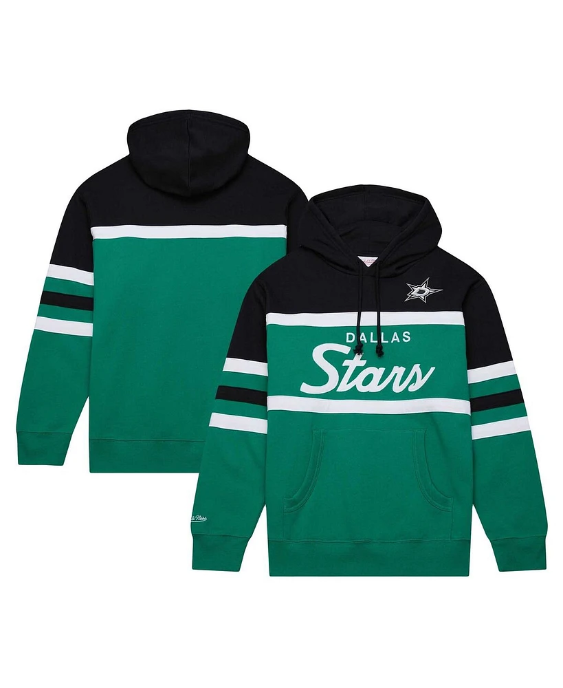 Men's Mitchell & Ness Kelly Green, Black Dallas Stars Head Coach Pullover Hoodie