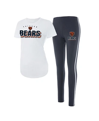 Women's Concepts Sport White, Charcoal Chicago Bears Sonata T-shirt and Leggings Set
