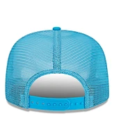 Men's New Era White, Blue Carolina Panthers Banger 9FIFTY Trucker Snapback Hat