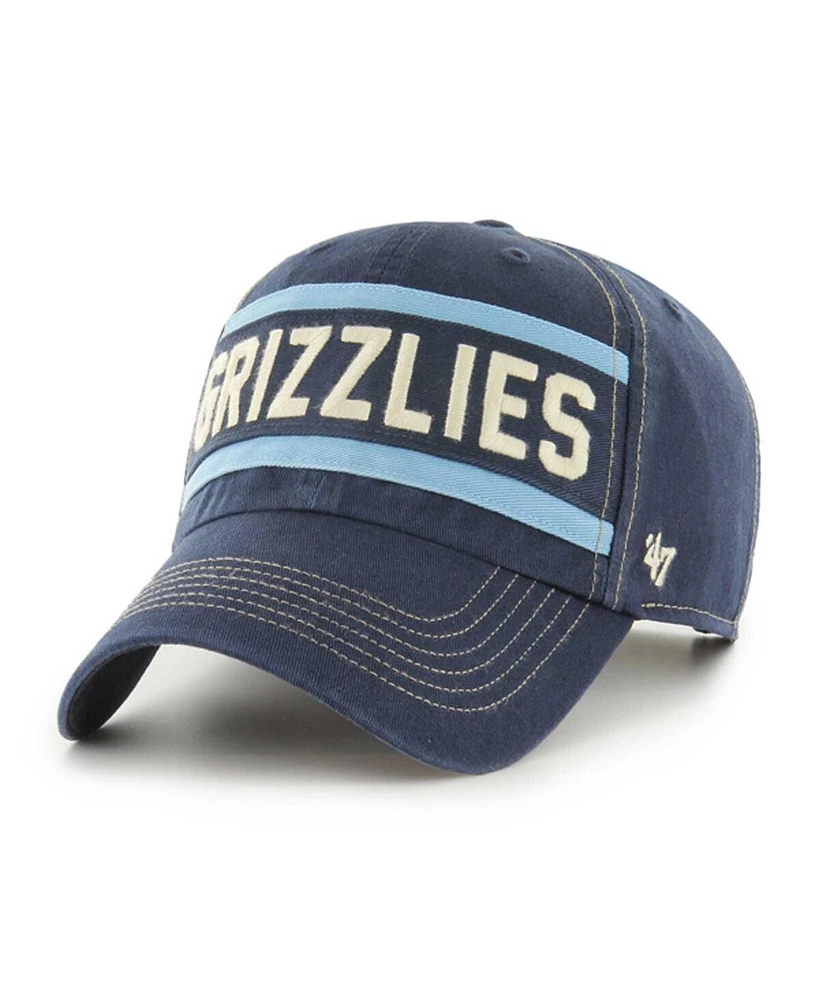 Men's '47 Brand Navy Distressed Memphis Grizzlies Quick Snap Clean Up Adjustable Hat