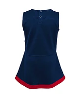 Baby Girls Navy New England Patriots Cheer Captain Jumper Dress