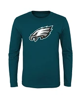 Big Boys and Girls Midnight Green Philadelphia Eagles Primary Logo Long Sleeve T-shirt