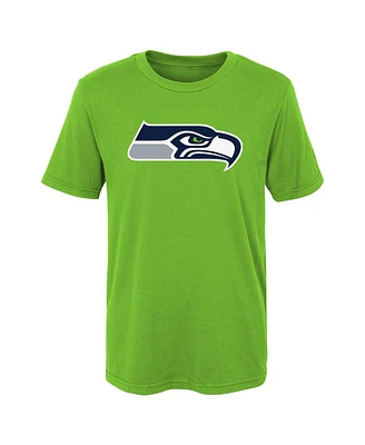 Little Boys and Girls Neon Green Seattle Seahawks Primary Logo T-shirt