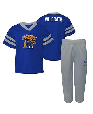 Baby Boys and Girls Royal Kentucky Wildcats Two-Piece Red Zone Jersey and Pants Set