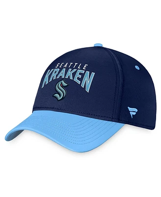 Men's Fanatics Deep Sea Blue, Light Blue Seattle Kraken Fundamental 2-Tone Flex Hat
