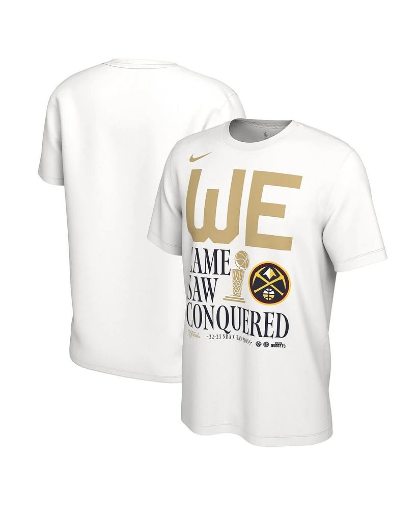 Men's Nike White Denver Nuggets 2023 Nba Finals Champions Celebration Parade T-shirt