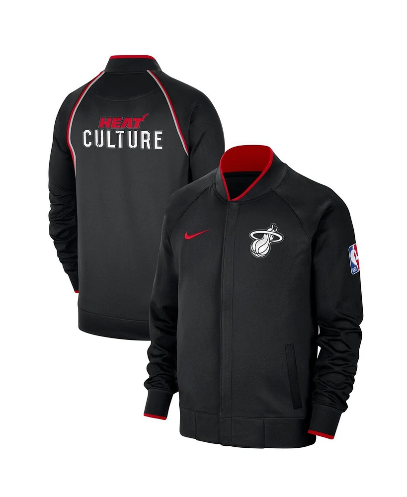 Men's Nike Black Miami Heat 2023/24 City Edition Authentic Showtime Performance Raglan Full-Zip Jacket