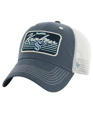 Men's '47 Brand Deep Sea Blue Seattle Kraken Five Point Patch Clean Up Adjustable Hat
