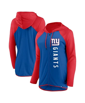 Women's Fanatics Royal, Red New York Giants Forever Fan Full-Zip Hoodie