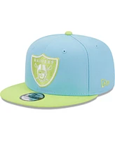 Men's New Era Light Blue, Neon Green Las Vegas Raiders Two-Tone Color Pack 9FIFTY Snapback Hat