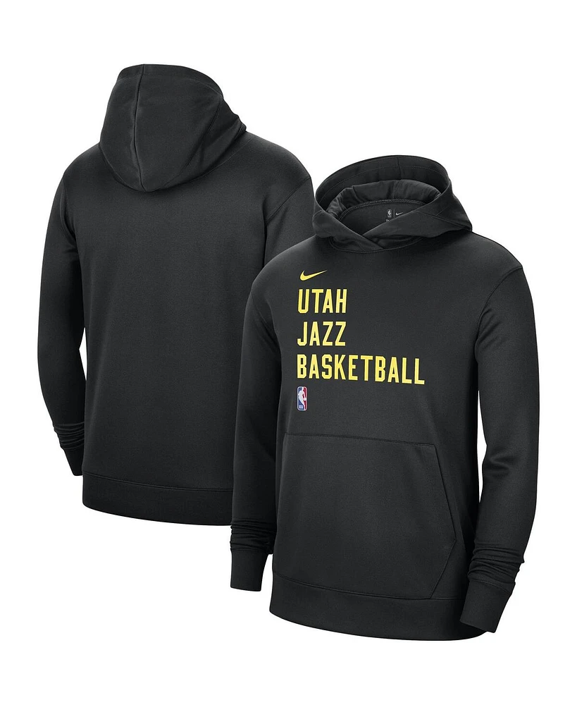 Men's and Women's Nike Black Utah Jazz 2023/24 Performance Spotlight On-Court Practice Pullover Hoodie