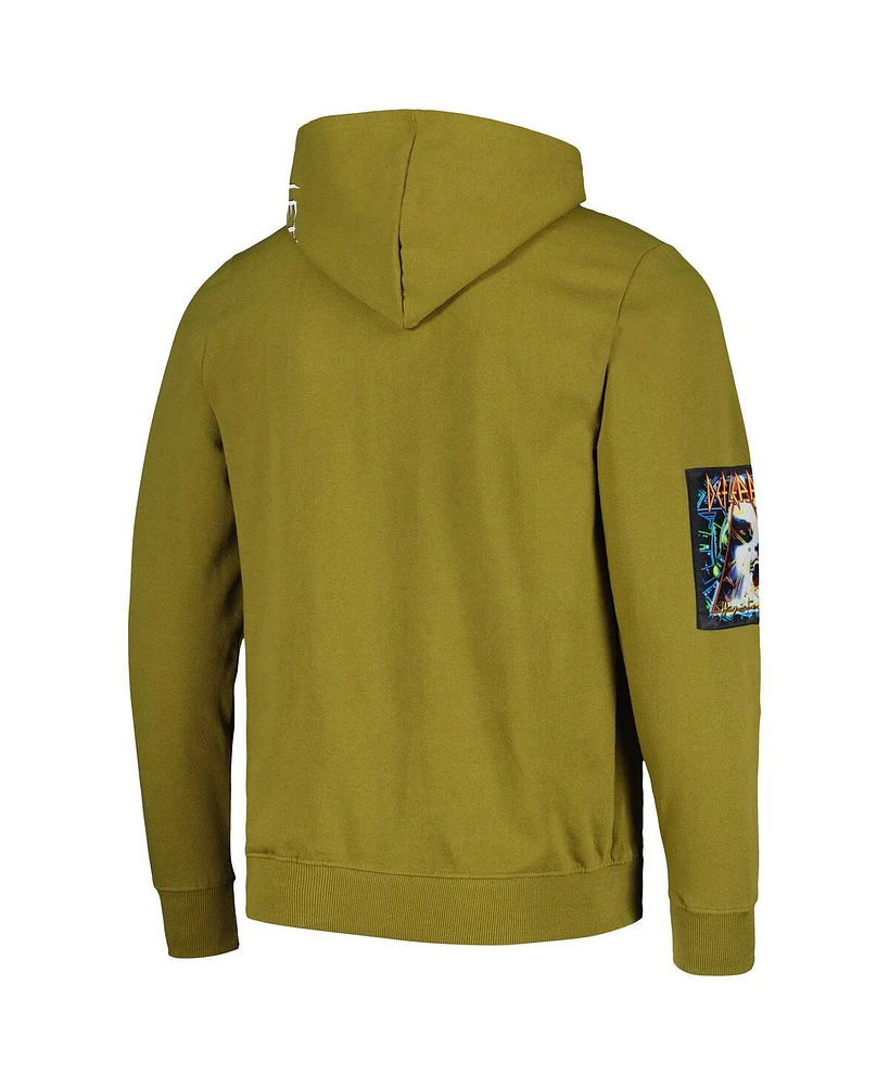 Men's and Women's Olive Def Leppard 1988 Pullover Hoodie