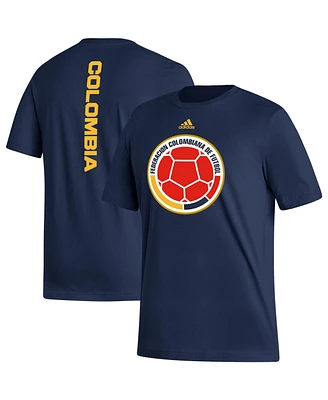 Men's adidas Navy Colombia National Team Vertical Back T-shirt