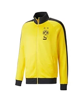 Men's Puma Yellow Borussia Dortmund ftblHeritage T7 Raglan Full-Zip Track Jacket