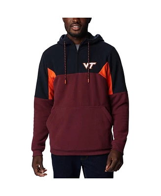 Men's Columbia Maroon Virginia Tech Hokies Lodge Quarter-Zip Hoodie