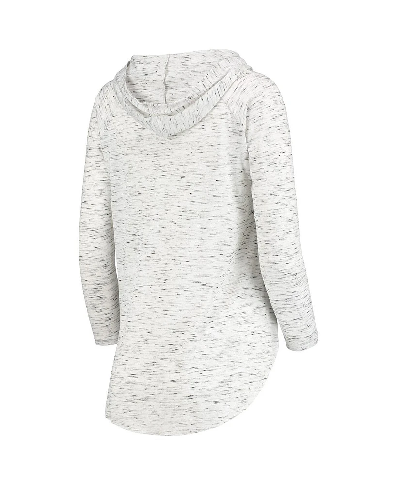 Women's Pressbox Gray Iowa State Cyclones Space Dye Lace-Up V-Neck Long Sleeve T-shirt
