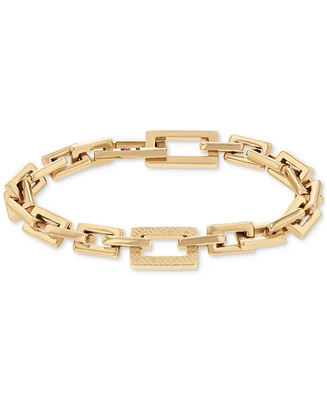 Tommy Hilfiger Gold-Tone Stainless Steel Rectangular Link Bracelet