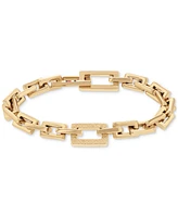 Tommy Hilfiger Gold-Tone Stainless Steel Rectangular Link Bracelet