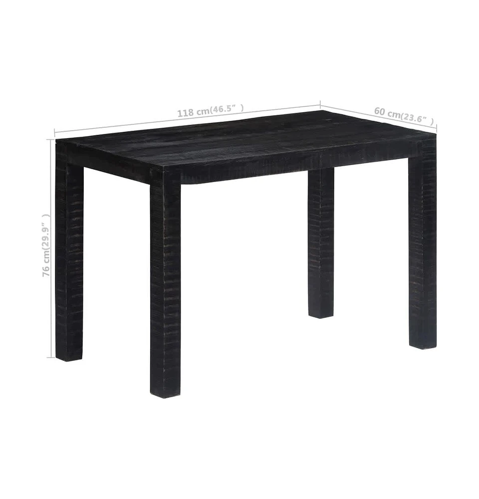 Dining Table Black 46.5"x23.6"x29.9" Solid Mango Wood