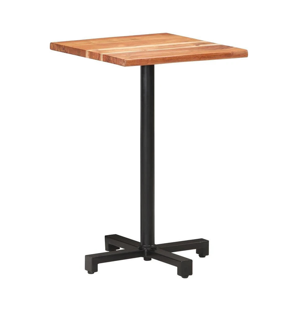 Bistro Table with Live Edges 19.7"x19.7"x29.5" Solid Acacia Wood