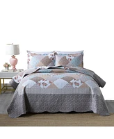 MarCielo 3 Piece Quilt Bedspread Set Bedding Coverlet Set B75 - King