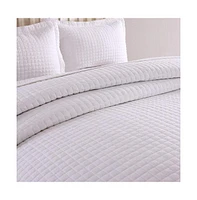 MarCielo 100% White Cotton Quilt Bedspread Set B33