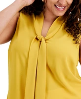 Kasper Plus Size Bow Top