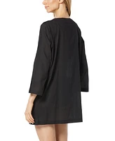 Michael Kors Women's Cotton Lace-Up Cover-Up Dress
