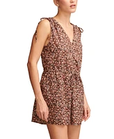 Lucky Brand Women's Cotton Floral-Print Cinched Romper