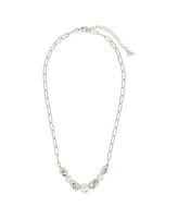 Sterling Forever Gold-Tone or Silver-Tone Beaded and Cultured Pearl Sylvie Statement Necklace