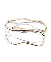 Barse Fresh Genuine Bronze and Sterling Silver Abstract Cuff Bracelet