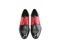 Gino Vitale Men's Handcrafted Genuine Leather Brogue Contrast Dress Shoe
