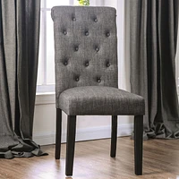 Simplie Fun Rustic Dining Chairs Set - Button Tufted Linen Fabric