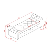 Simplie Fun 63" Bed Bench Velvet