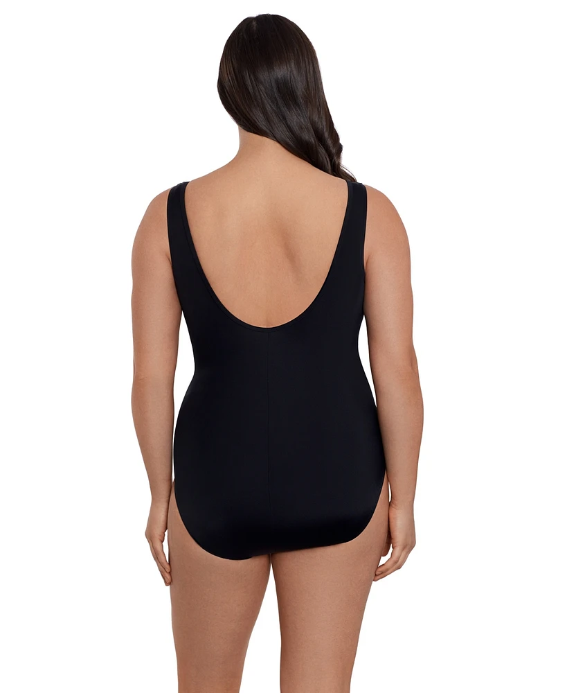Women's Longitude Faux Surplice Tank One-Piece Swimsuit